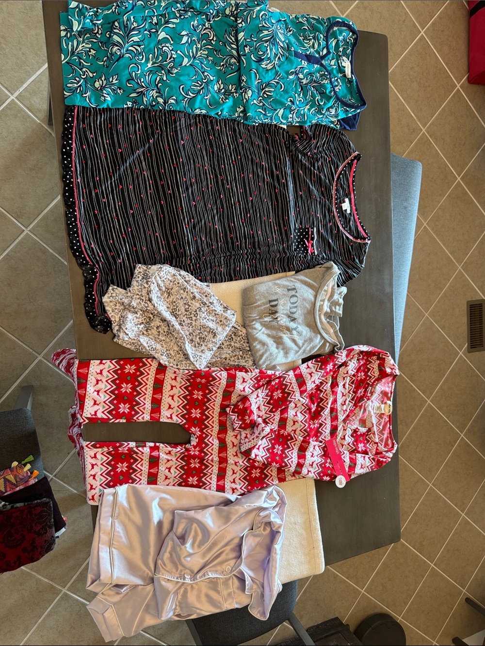 Assorted Women’s Sleepwear Set - Red, Teal, Black, Gray, Cream